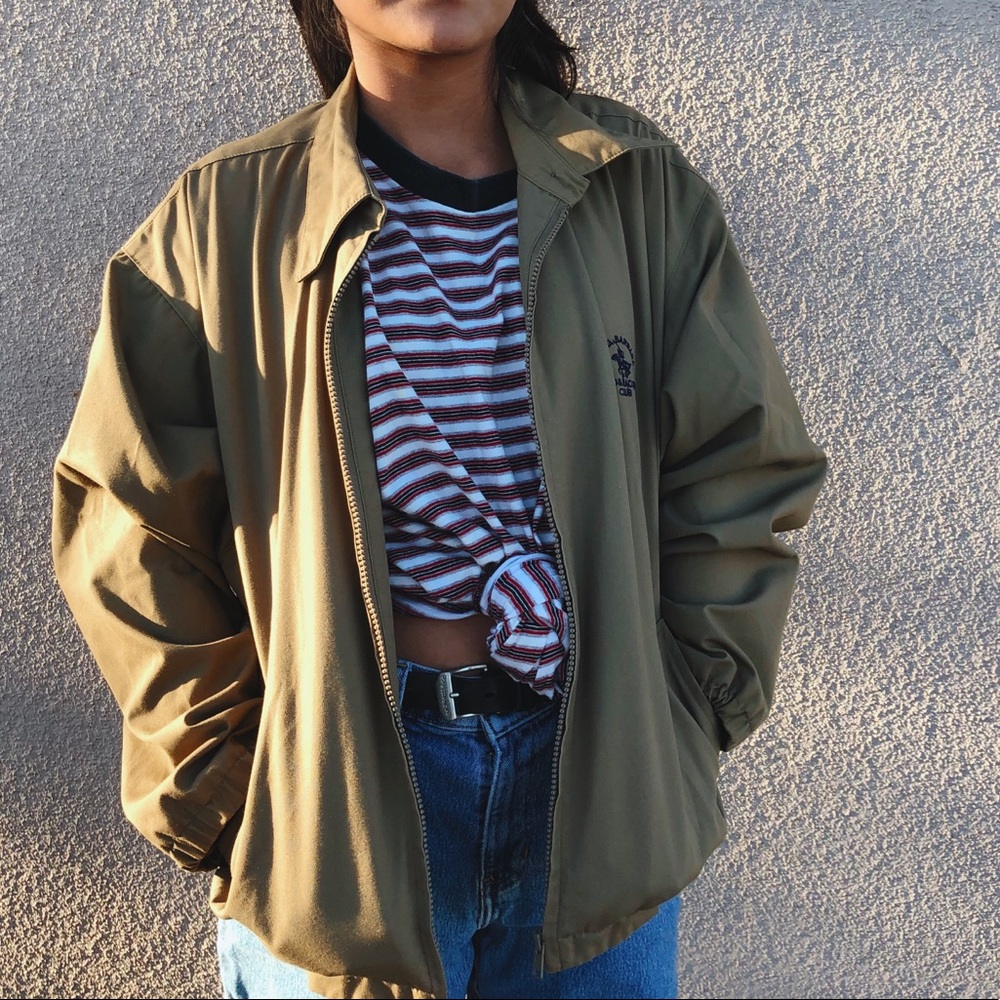 90s dark khaki SantaBarbaraPolo&RacquetClub jacket